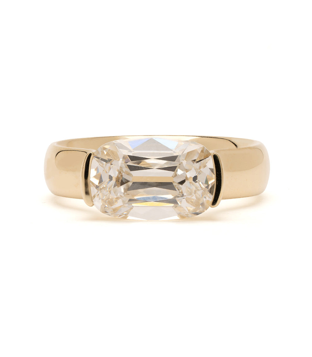 Bardot by Sofia Kaman unique engagement ring in gold with lab grown diamond center stone