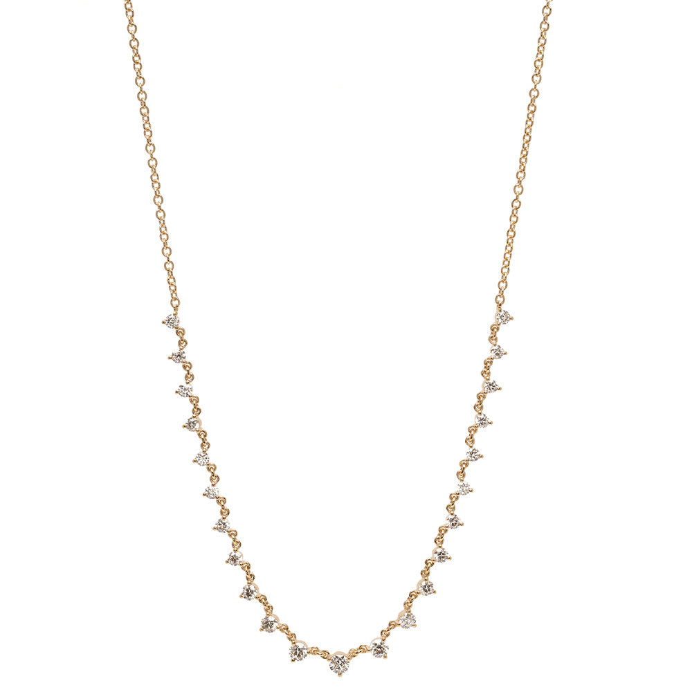 The Larchmont CC-DN9 gold necklace in warm gold with understated sparkle from small stones