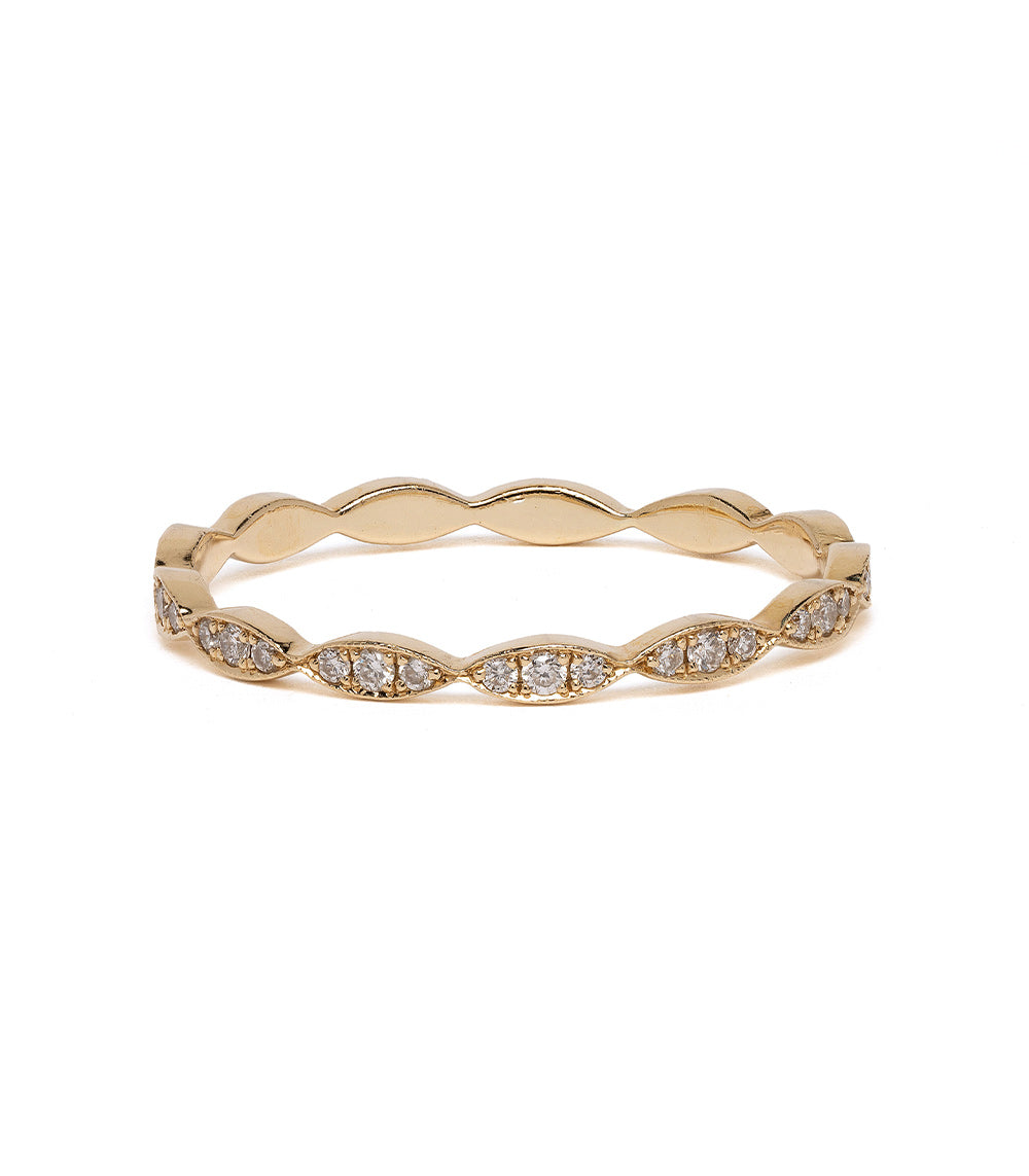 Marvelous Marquise AL-R10 ring in 14K yellow gold with marquise diamond accents, shiny band setting