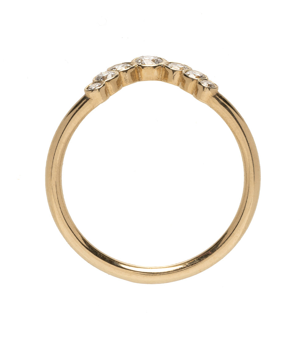 Bezels Sunrise Nesting Band by AL-R18 14K yellow gold ring with shiny bezel-set stones