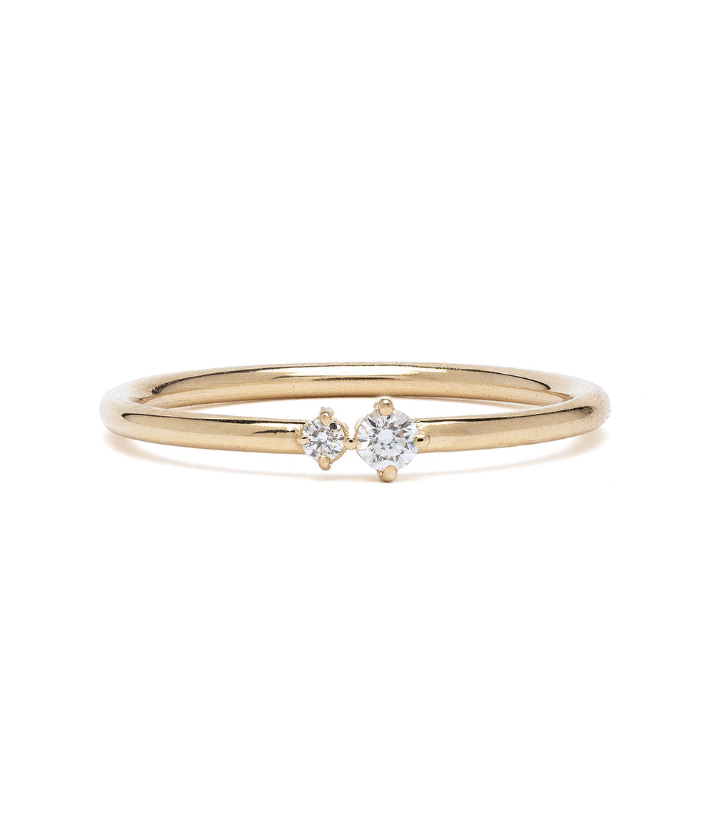 Confetti Band SB-R5 14K yellow gold 3 stone engagement ring with three round diamonds