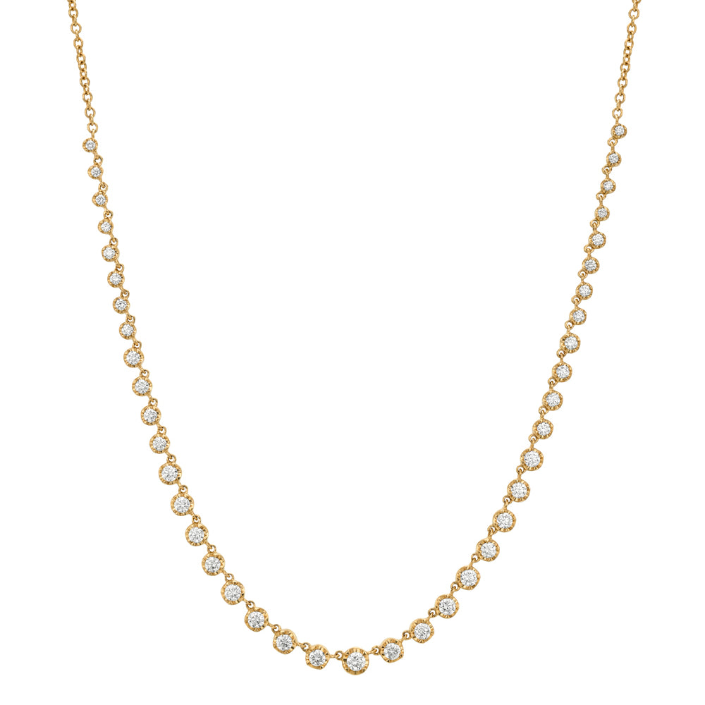 Diamond Wedding Necklace With 41 Prong Set Collet Setting Diamonds Brentwood Cc Dn18