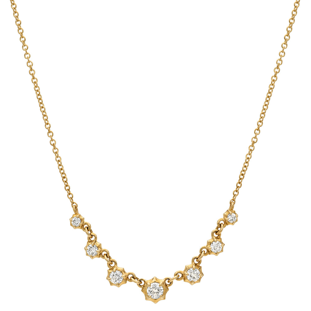 Diamond Wedding Necklace With Prong Set Collet Setting Diamonds Brentwood Cc Dn16