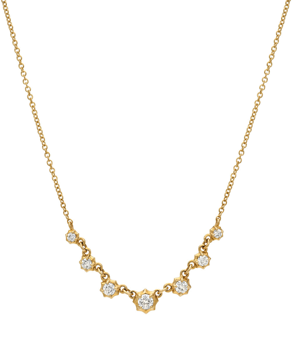 Diamond Wedding Necklace With Prong Set Collet Setting Diamonds Brentwood Cc Dn16