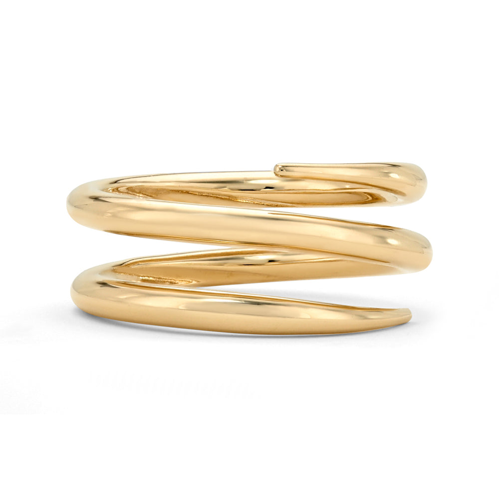 Double Coil Yellow Gold Stacking Band For Unique Engagement Rings Orbit Double Coil 1