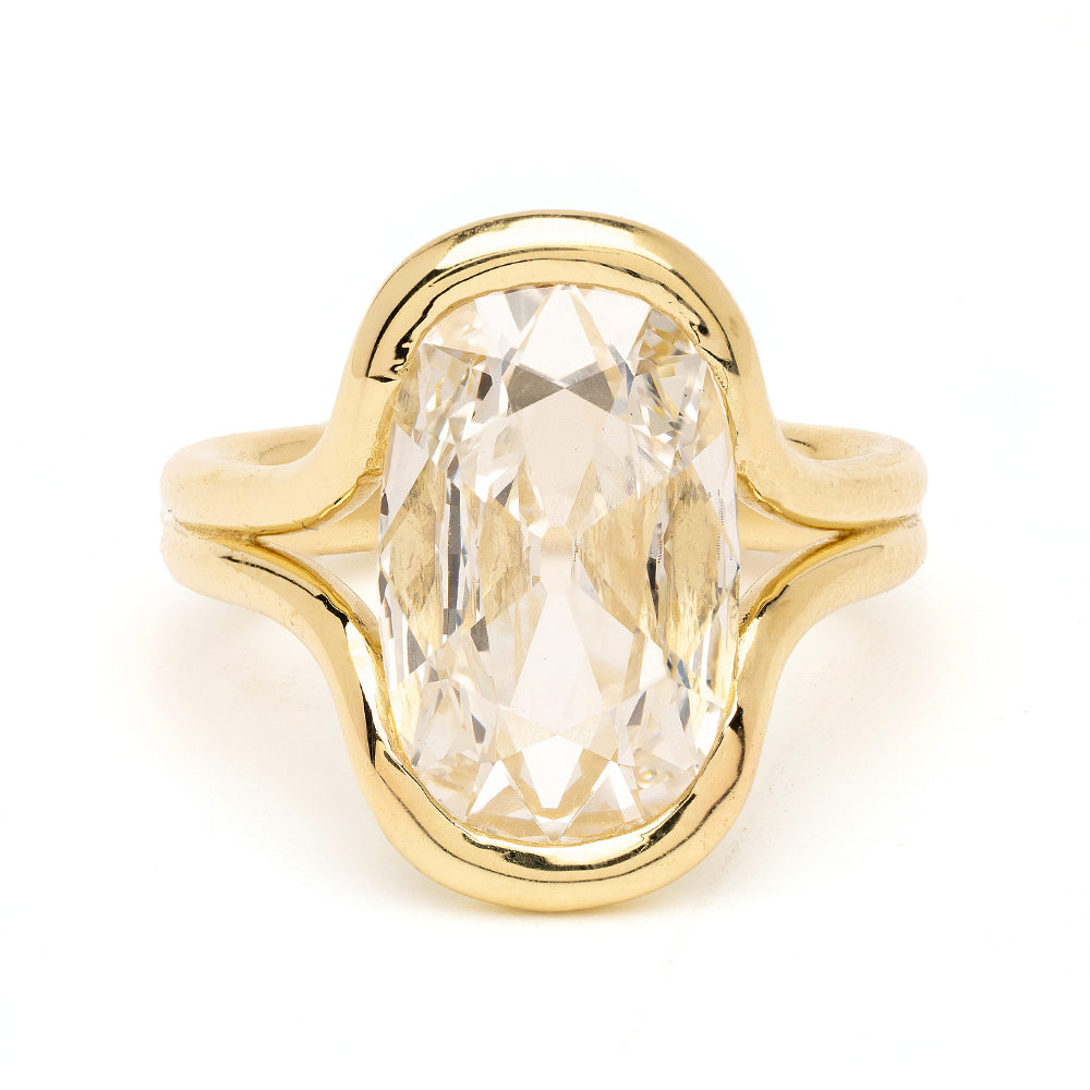 Onda SK-R114-LGD-FC-WD-4.03 gold engagement ring with lab grown diamond center stone