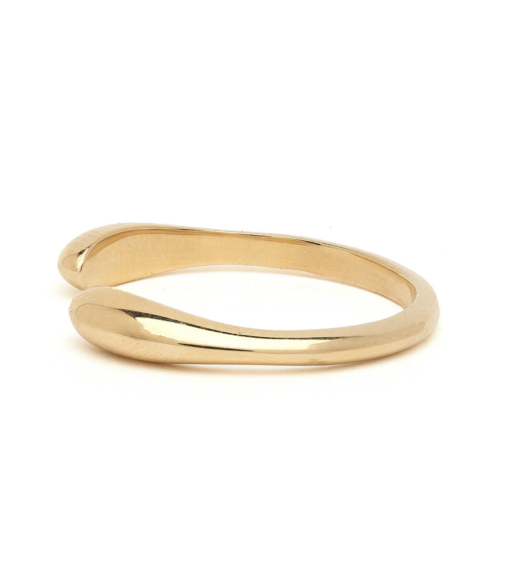 Double Comet Band NB-R2 double band ring in 14K yellow gold with shiny comet-style center