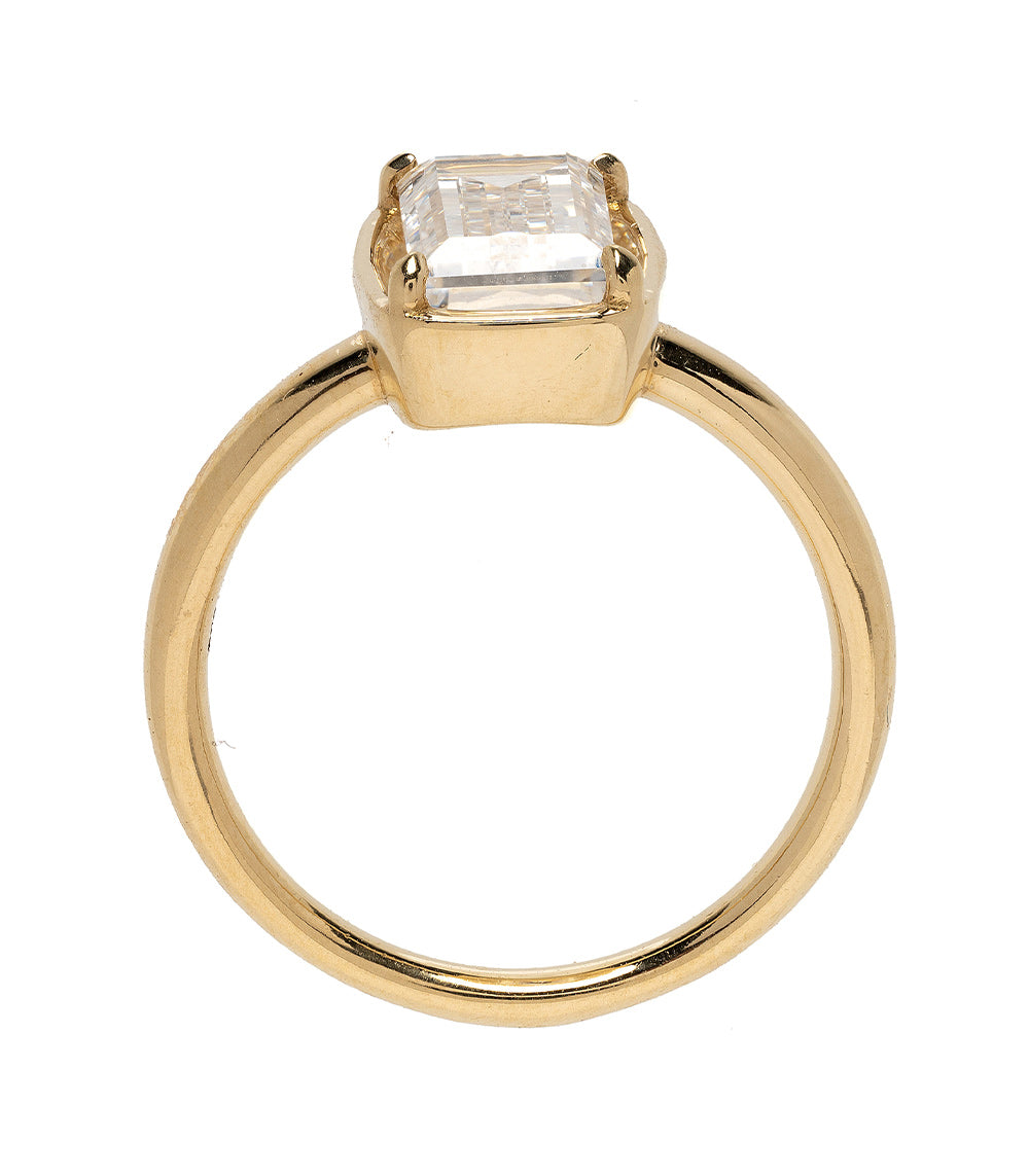 Chloe SK-R45-LGD-BG-LG-2.26 unique engagement ring in gold with a rectangular-cut center stone