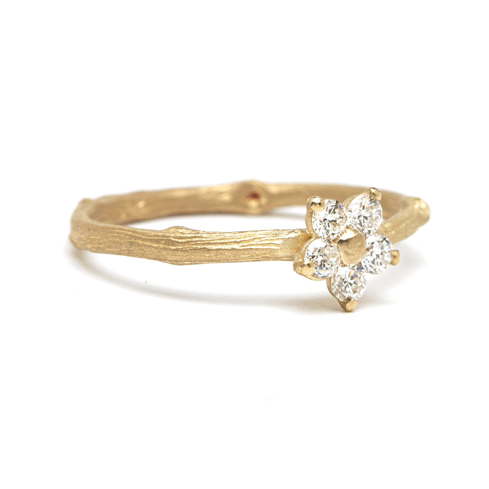 LF-R7-ys-v-sh-yg- by LF-R7-WD 14K yellow gold 3 stone engagement ring with three round diamonds