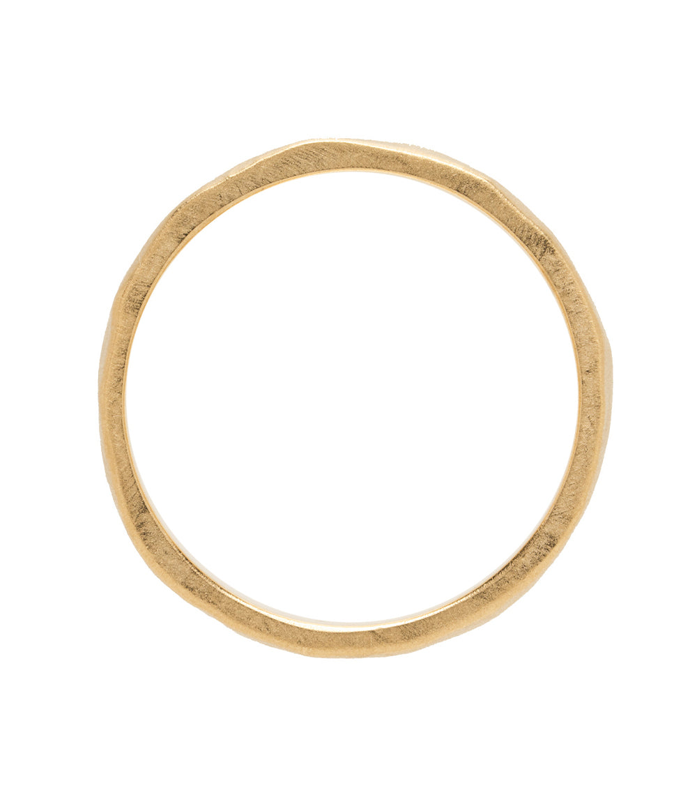 Raw Texture Wedding Band by M-R1-5, 14K yellow gold matte textured ring with rustic finish