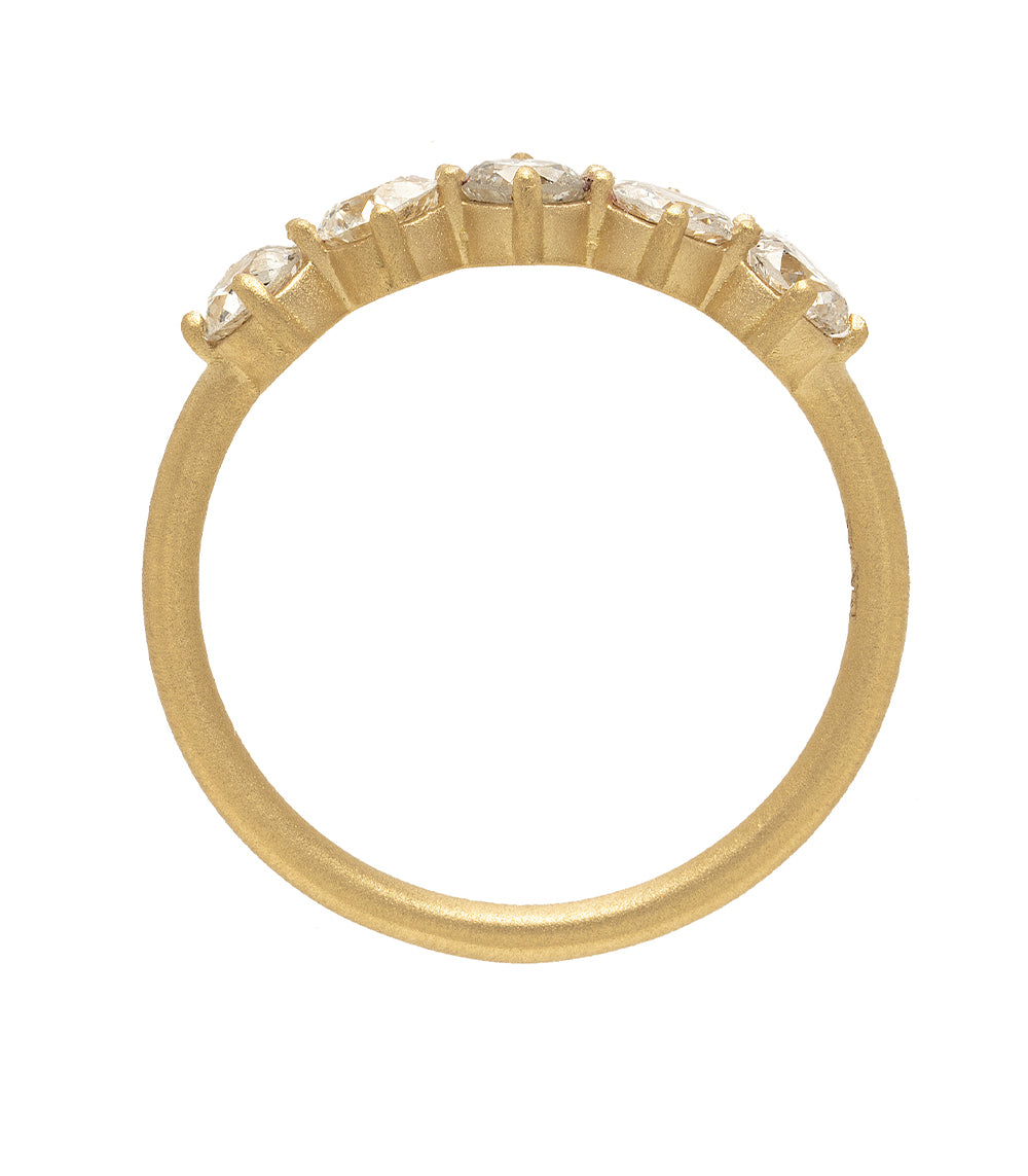 Claudette 5 Stone Band by SK-R68-Band 14K yellow gold 5-stone ring with clear round stones