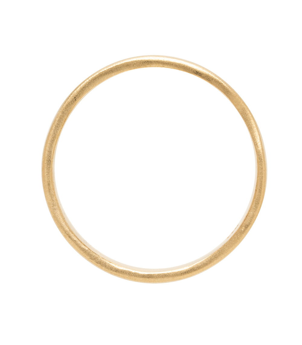 Torn Paper Wedding Band by M-R4-5 matte 14K yellow gold band with textured torn-paper edge