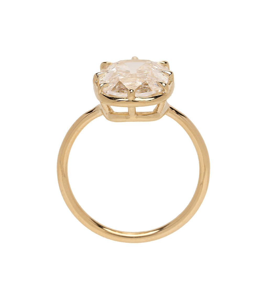 Gigi Sofia Kaman understated engagement ring in gold with lab grown diamond—unique engagement ring