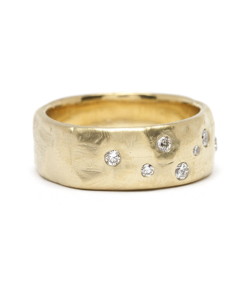 Call Me a Dreamer GN-R2 unique engagement ring in gold with understated scattered round stones