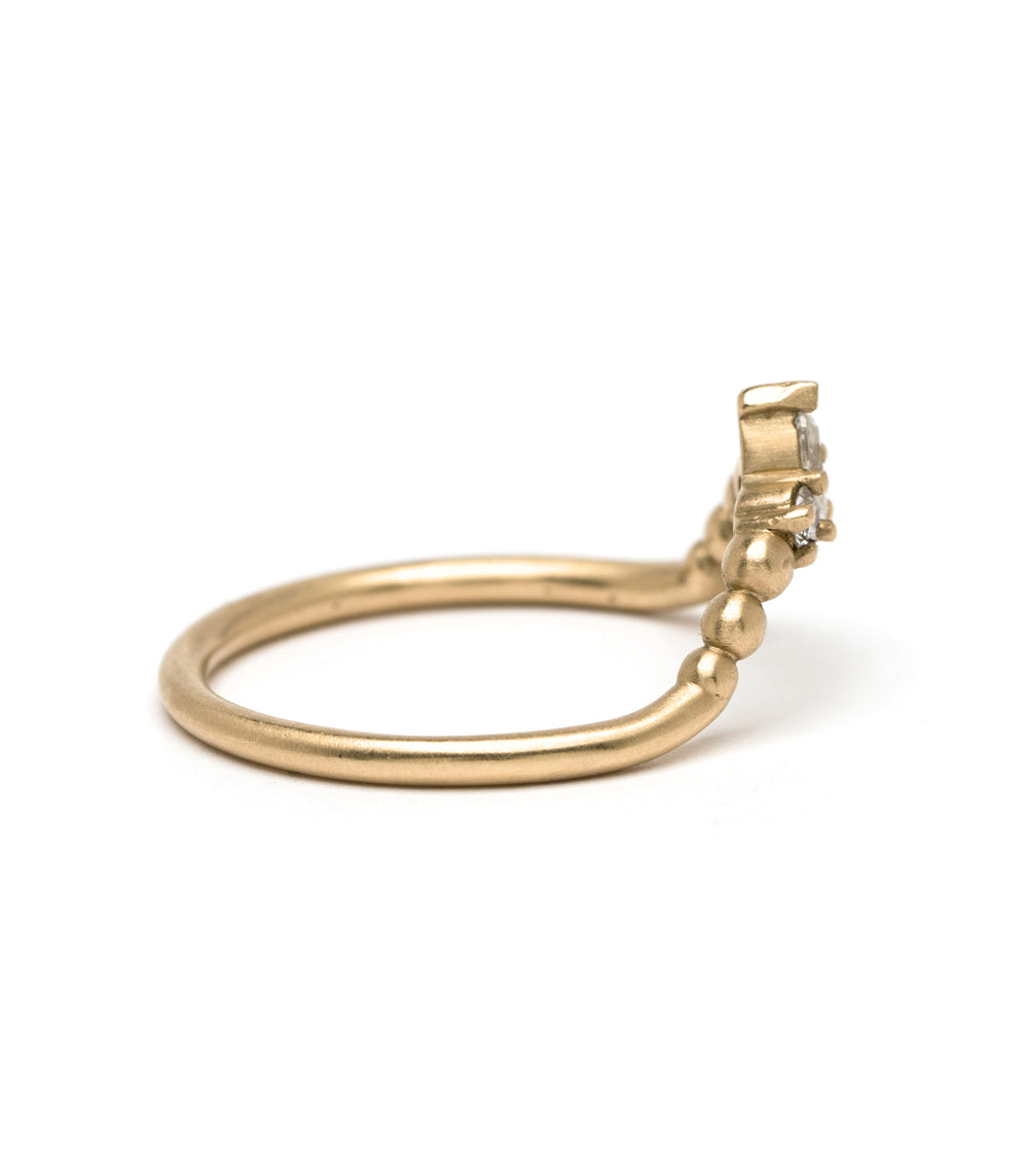 Tiara Nesting Band AL-R14 ring band 14K yellow gold shiny finish with stacked bead detail
