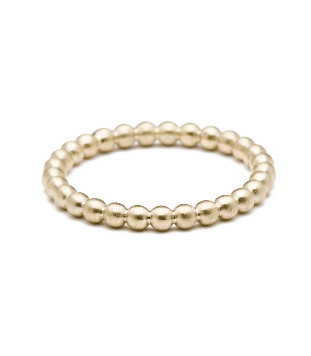Bubble Band by R-R11 14K yellow gold beaded ring band with bubble texture and shiny finish.