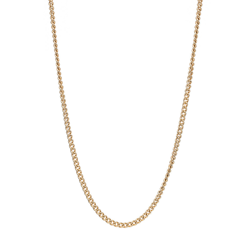 The Sexy CN-C10 necklace rope-link chain in gold with smooth interlocking links on white background.