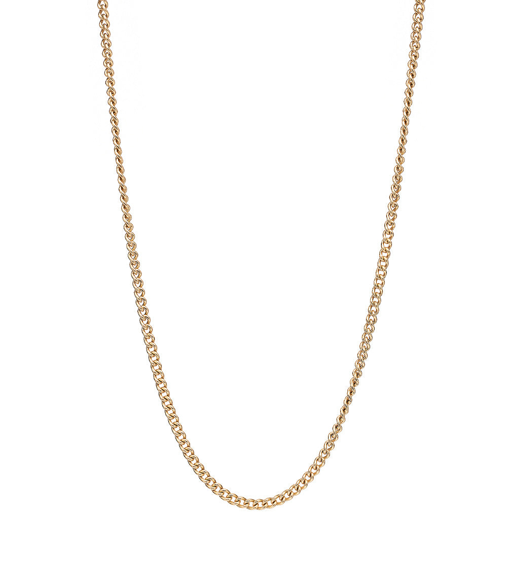 The Sexy CN-C10 necklace rope-link chain in gold with smooth interlocking links on white background.