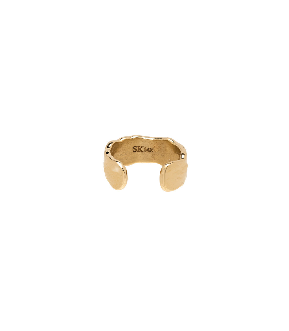 Mini Torn Paper Ear Cuff P-EC1 shiny 14K yellow gold ear cuff with torn-paper inspired shape