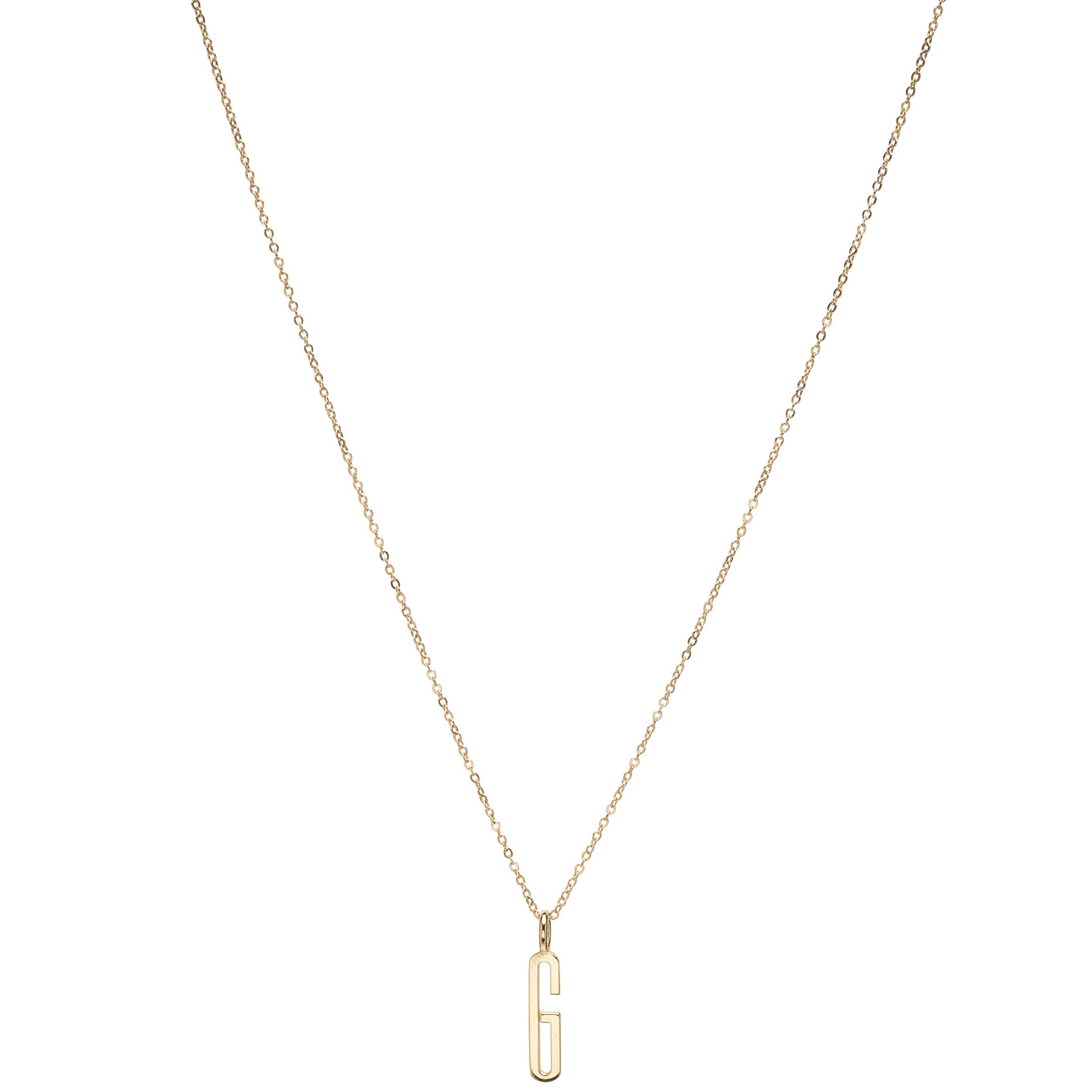ID NECKLACE NO.1 by ID-N1 gold necklace with geometric pendant charm on fine chain