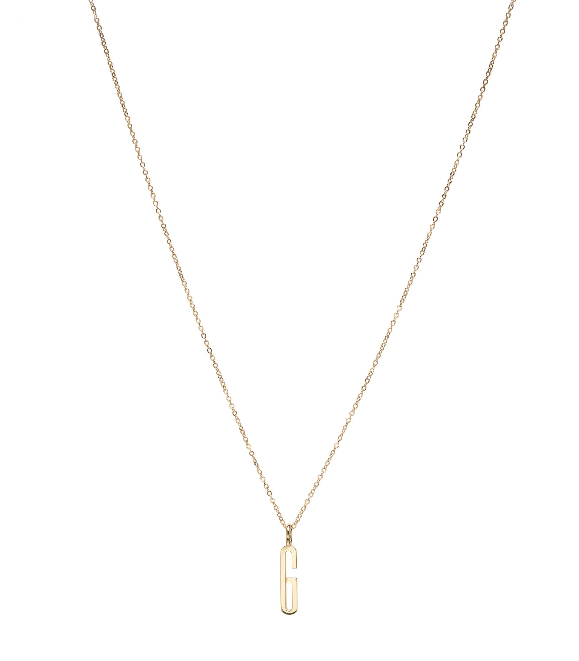 ID NECKLACE NO.1 by ID-N1 gold necklace with geometric pendant charm on fine chain
