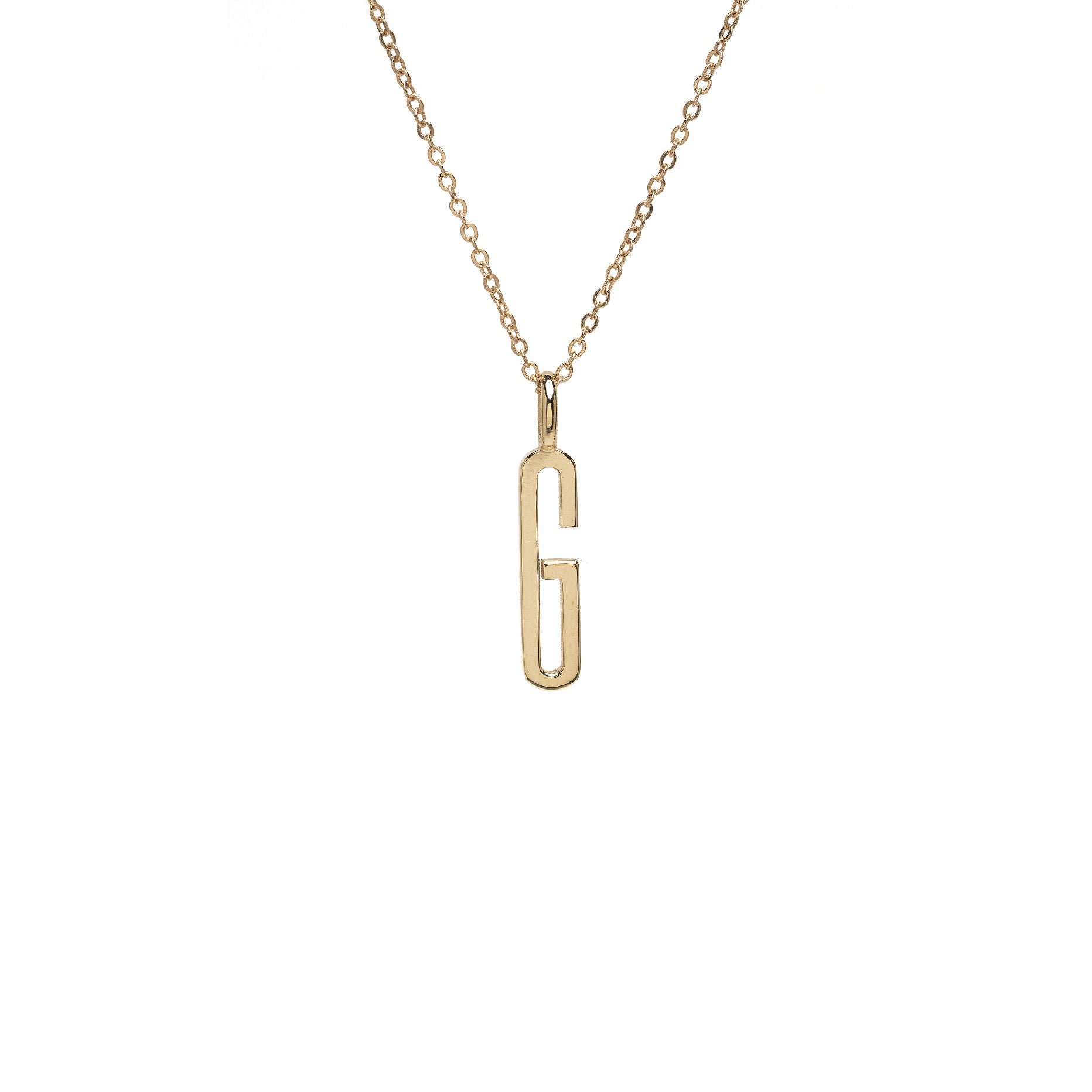 ID NECKLACE NO.1 by ID-N1 gold chain necklace with large letter pendant in polished brass