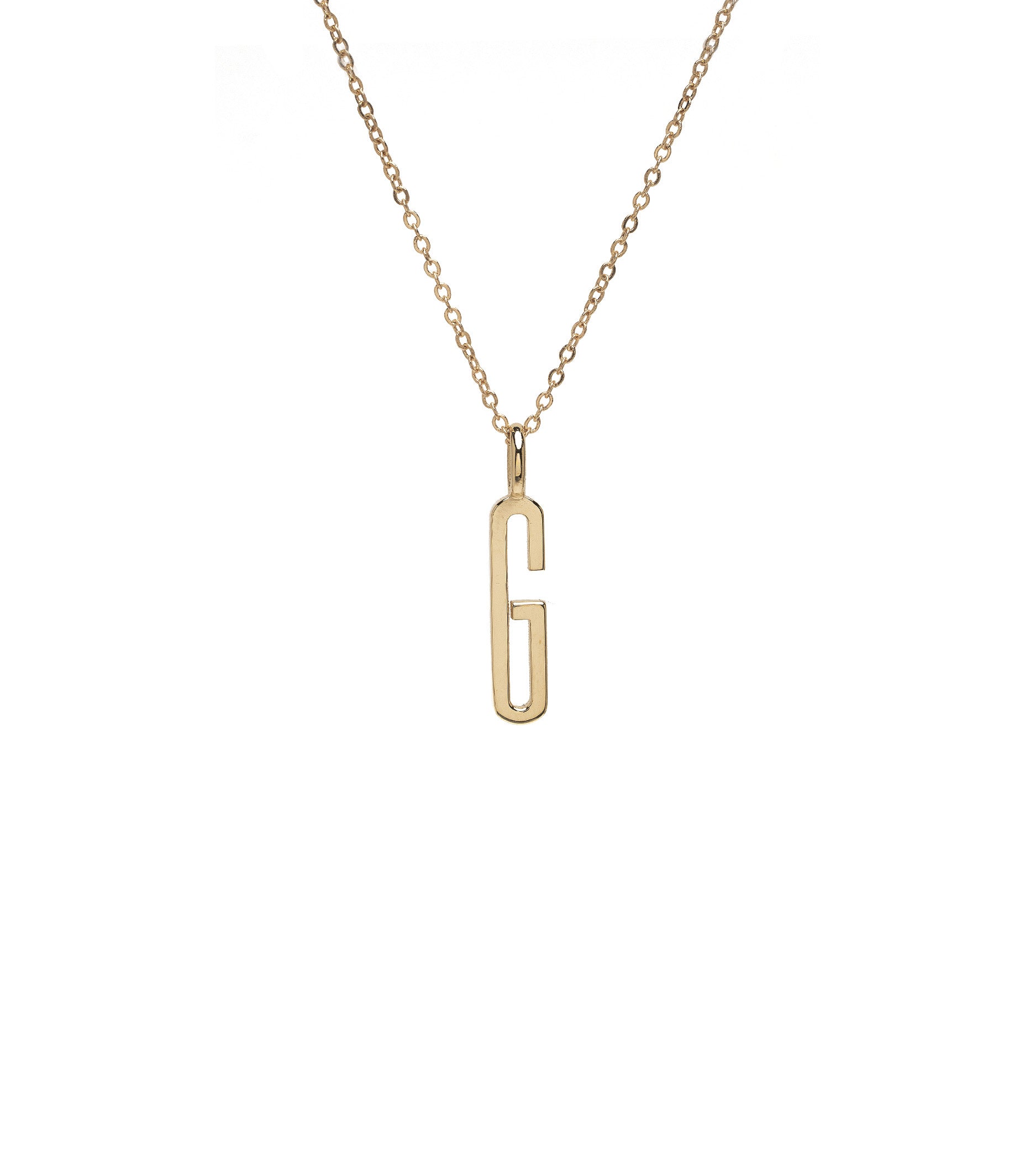ID NECKLACE NO.1 by ID-N1 gold chain necklace with large letter pendant in polished brass
