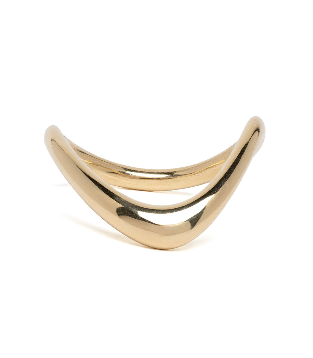 Large Melt Band EGB-R2 gold band ring in 14K yellow gold with shiny melt curve design