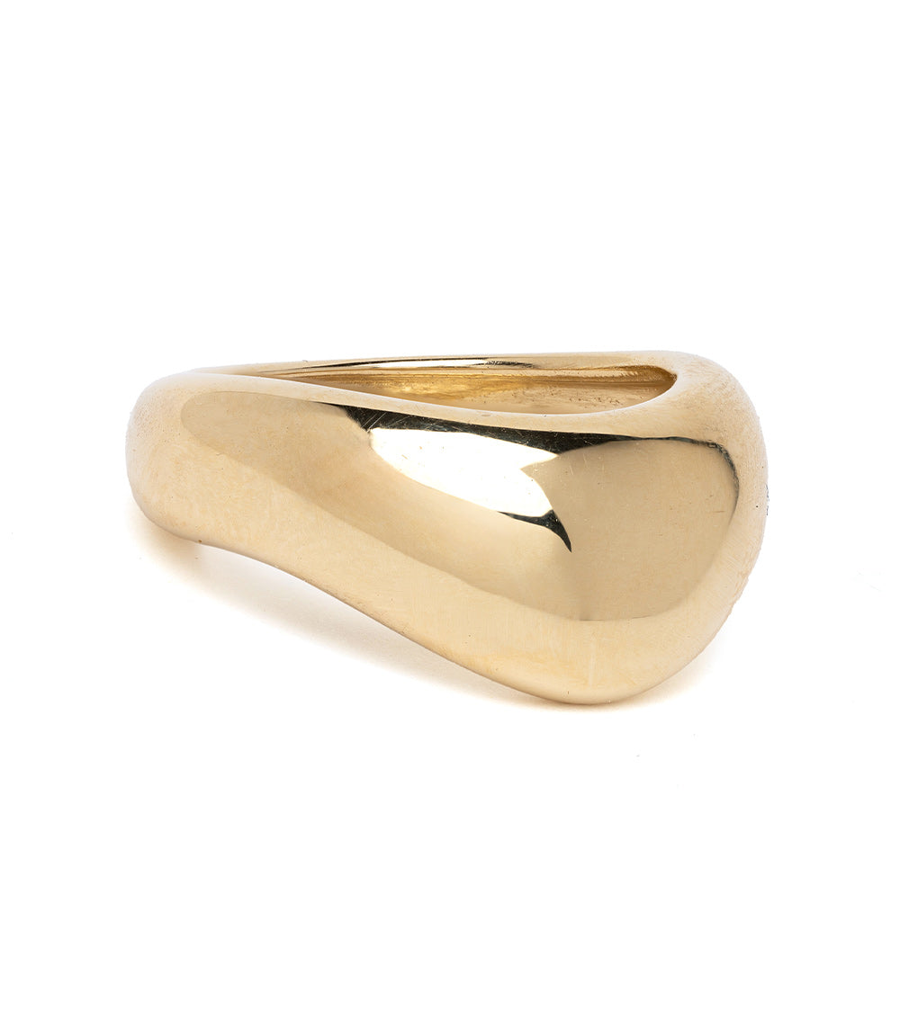 Bombé Melt Band by EGB-R20 matte 14K yellow gold ring with bombe curved silhouette.
