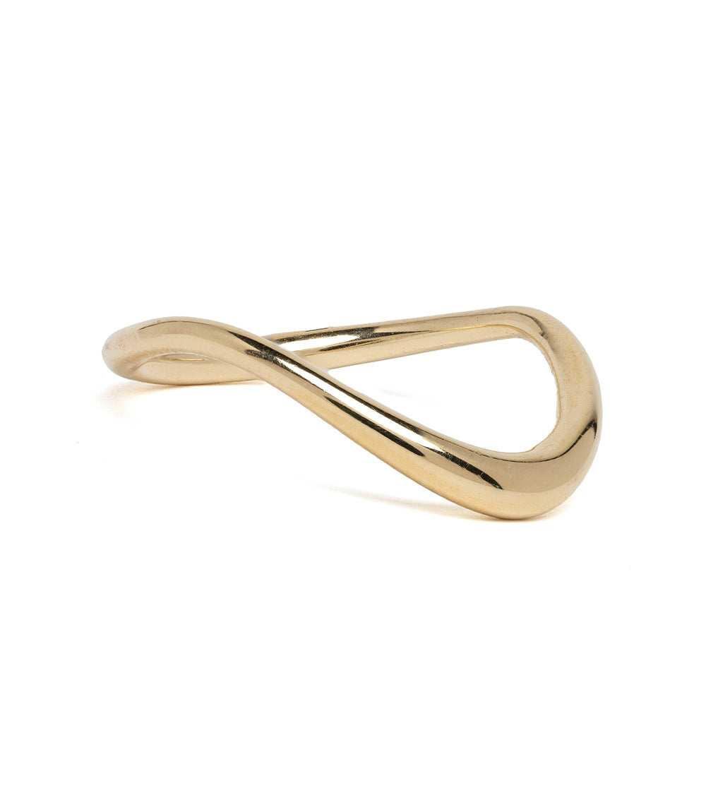 Medium Melt Band EGB-R19 14K yellow gold ring with molten teardrop open design, shiny finish