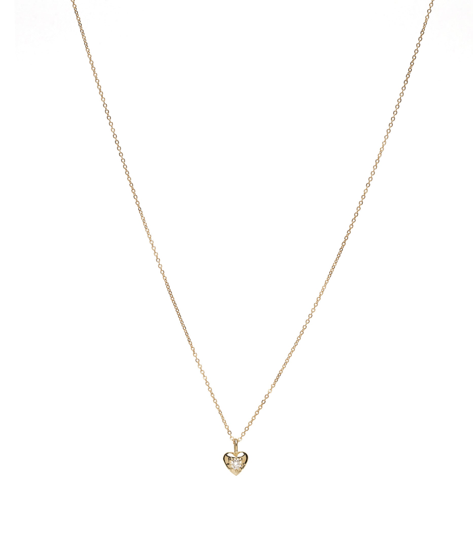 ID NECKLACE NO.3 by ID-N3 gold necklace with delicate heart pendant and small sparkle stones