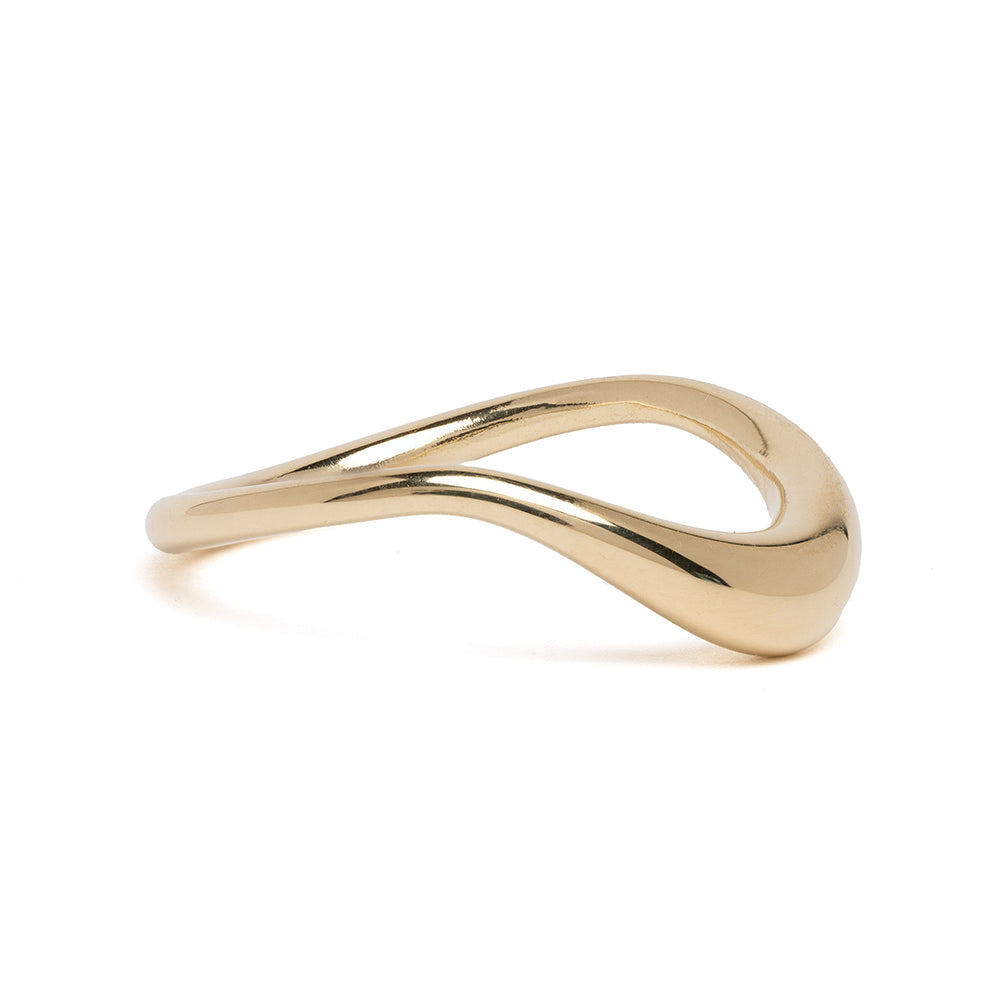 Small Melt Band EGB-R1 ring in 14K yellow gold with shiny wave-like melt design band