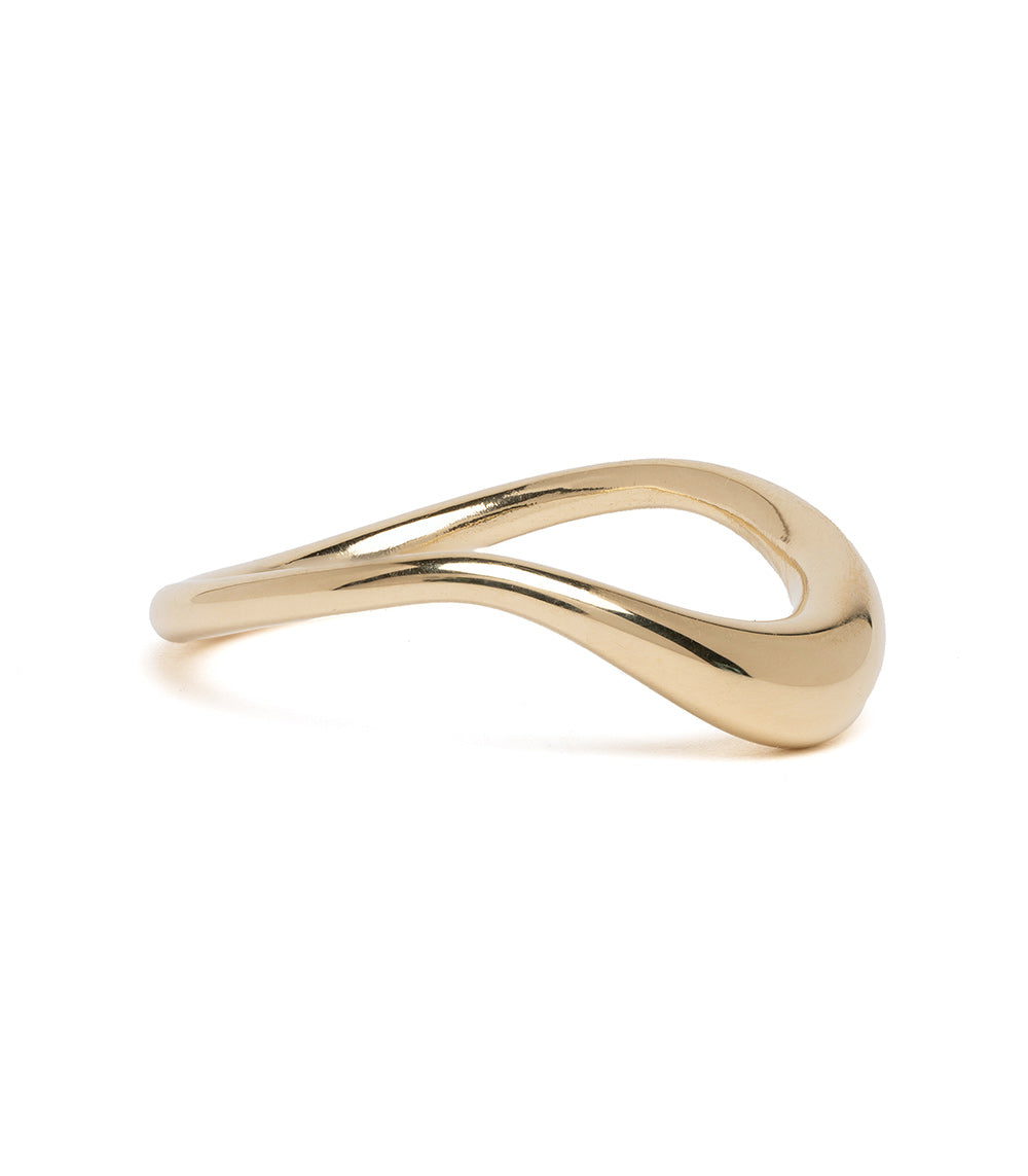Small Melt Band EGB-R1 ring in 14K yellow gold with shiny wave-like melt design band