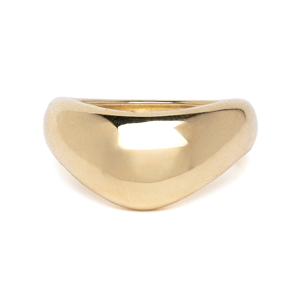 Bombé Melt Band by EGB-R20 14K yellow gold ring with curved bombe melt band silhouette