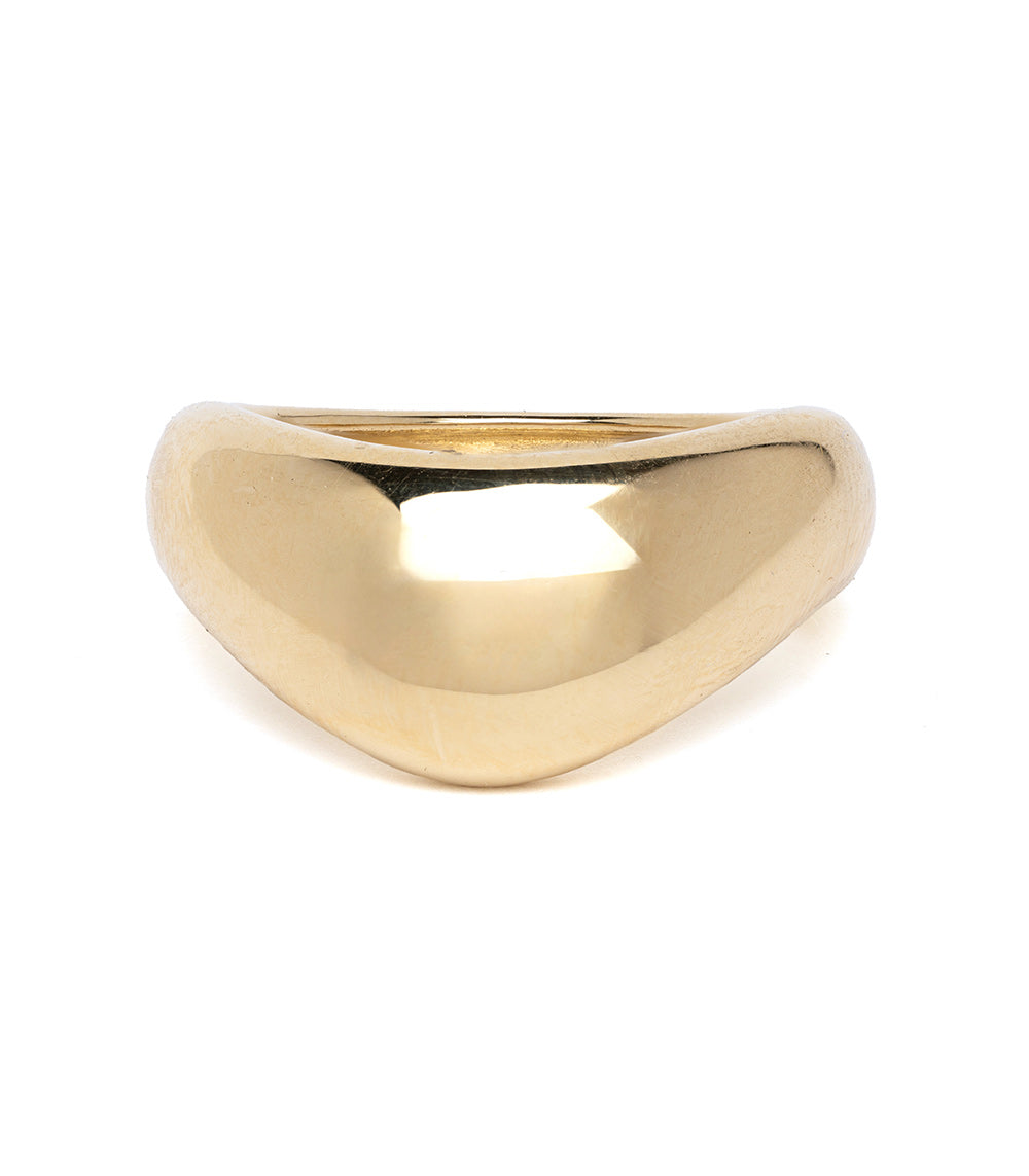 Bombé Melt Band by EGB-R20 14K yellow gold ring with curved bombe melt band silhouette