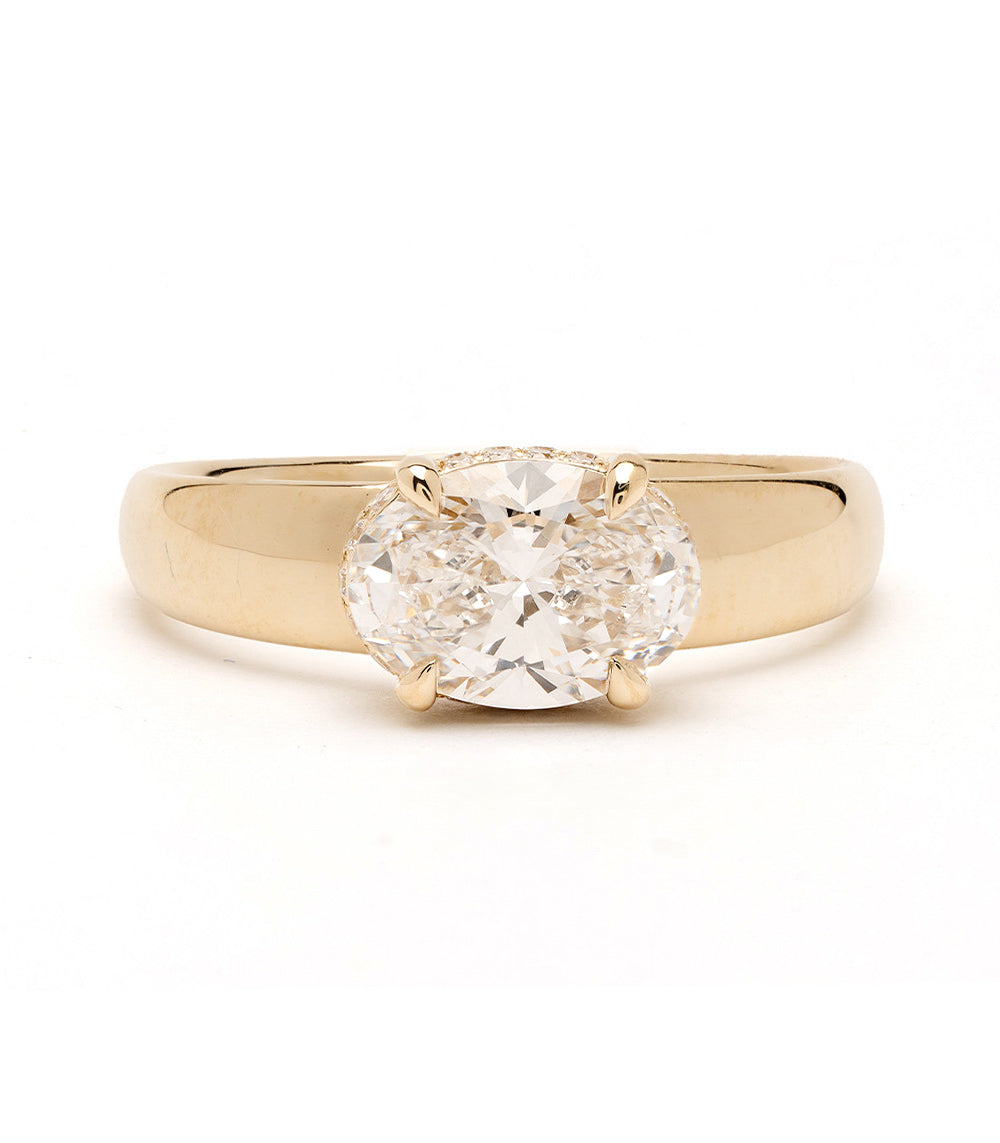 Ella Pinky by Sofia Kaman 14K yellow gold shiny solitaire engagement ring with clear round diamond