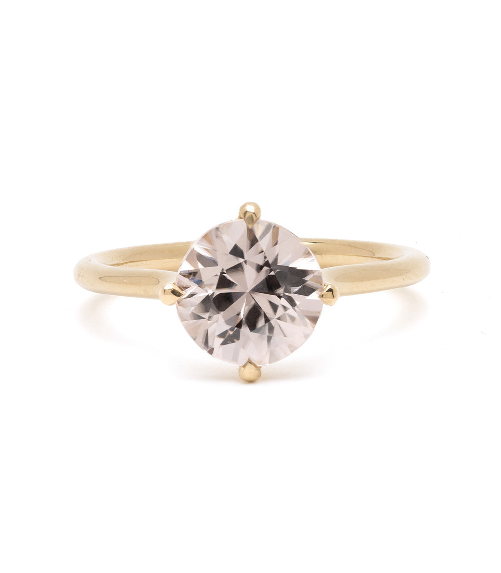 Billie SK-R94-ZIR-RB engagement ring in yellow gold with round solitaire diamond center, bright sparkle