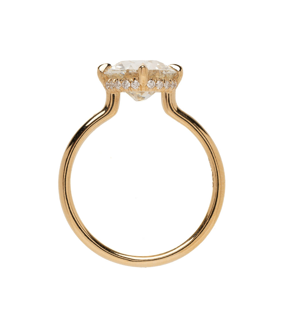 Billie SK-R94-ND-RD-OEC-CD-2.26 gold engagement ring with a clear center stone and small row of stones