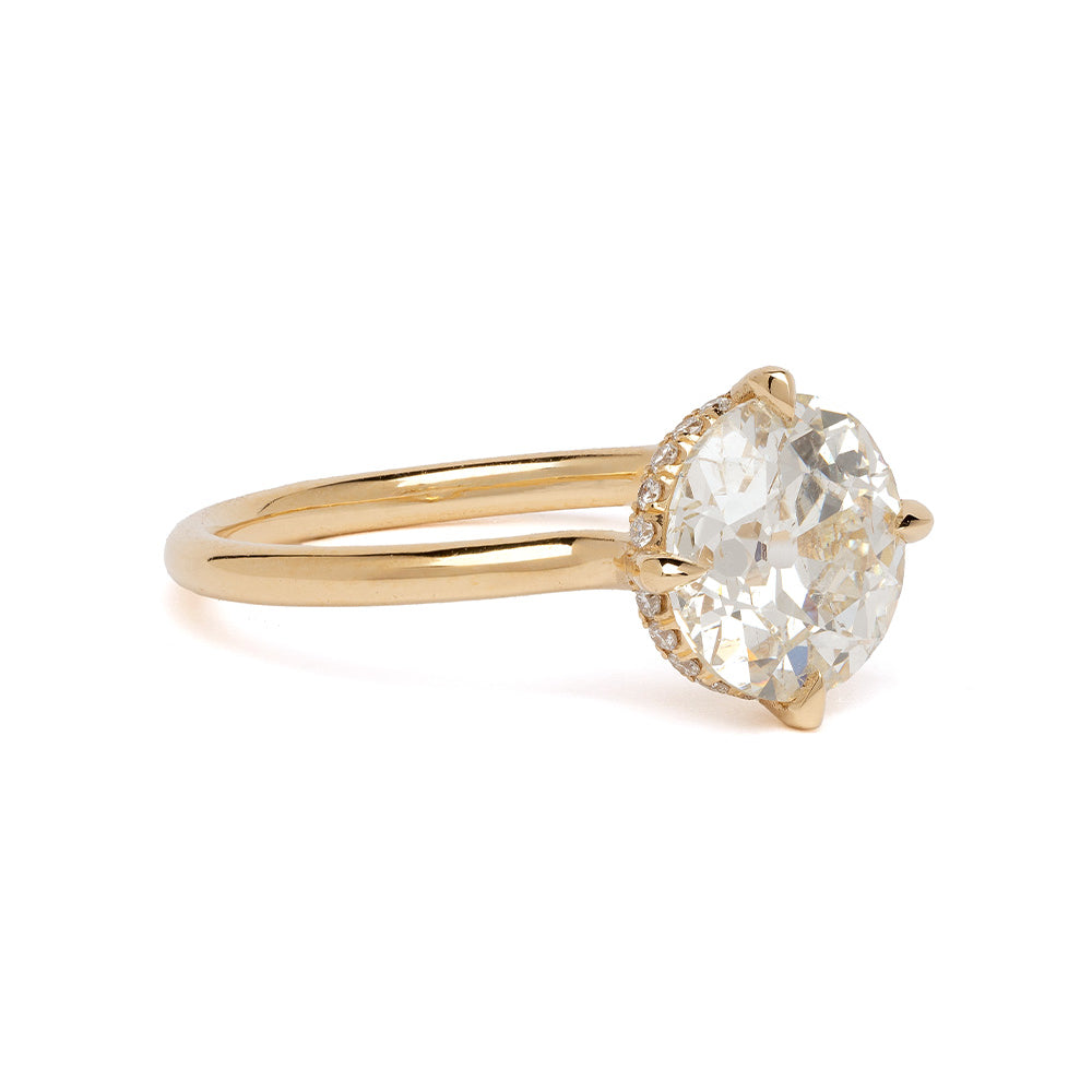 Billie SK-R94-ND-RD-OEC-CD-2.26 gold engagement ring with round brilliant-cut diamond center stone