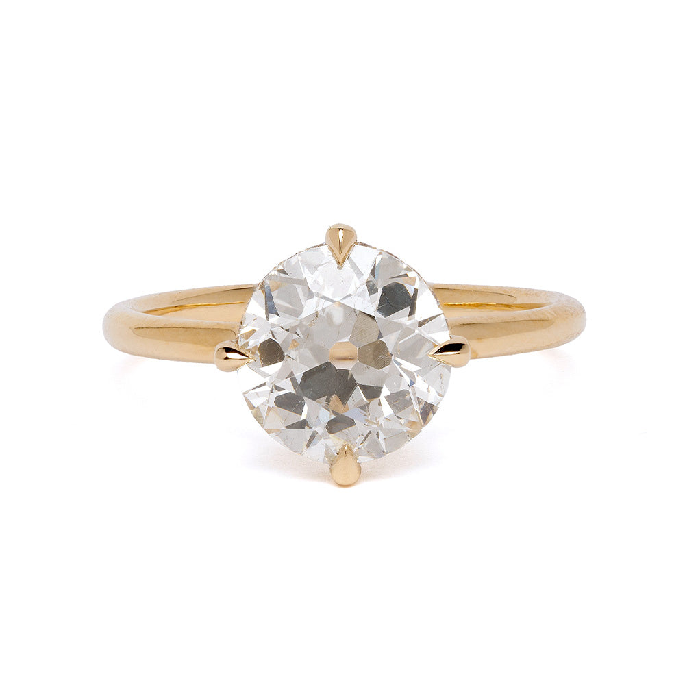 Billie SK-R94-ND-RD-OEC-CD-2.26 ring, gold band with a round diamond solitaire centerpiece