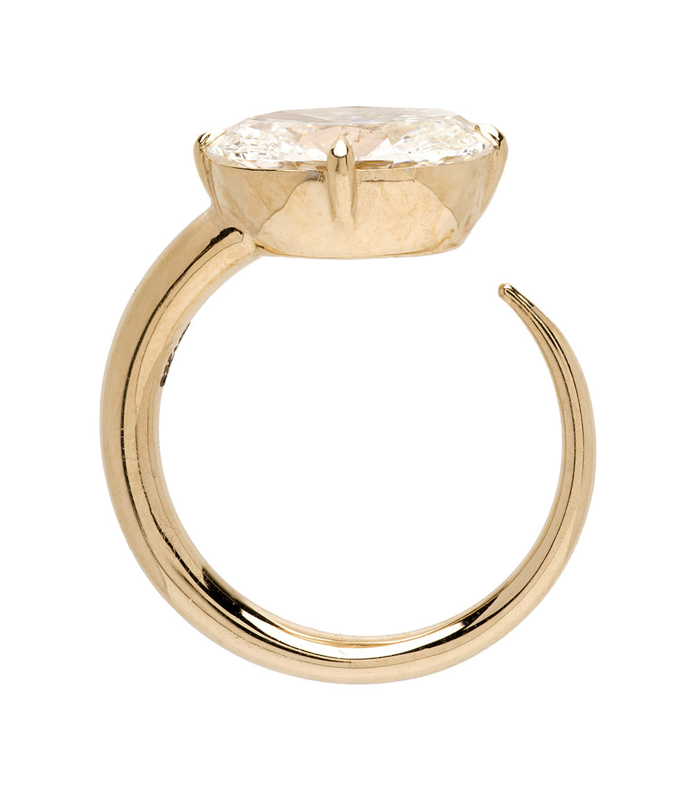Sloane by SK-R86-EW-LGD-OB-2.67 gold ring with a clear faceted stone set in a slender band
