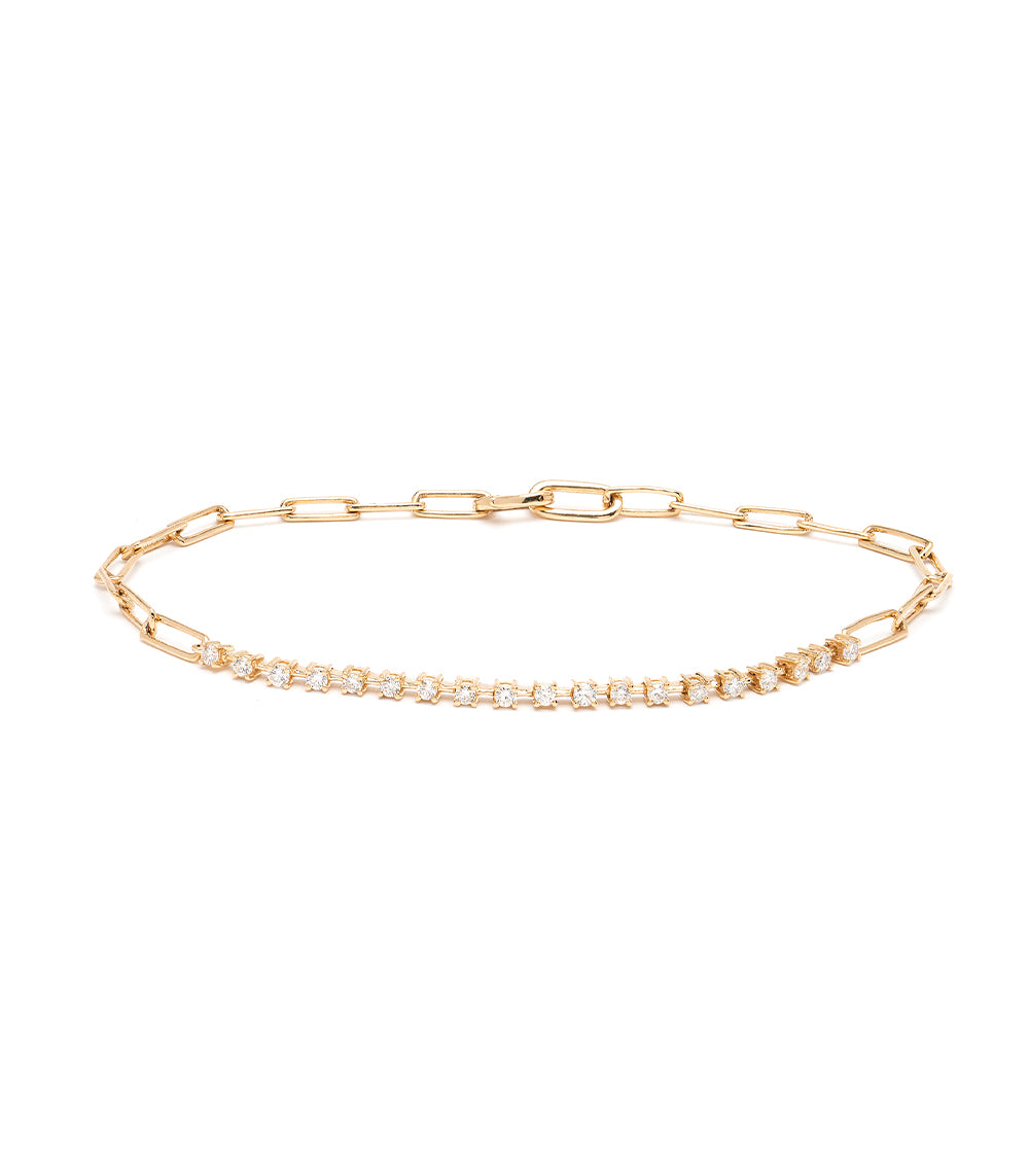 The Melrose CC-DB3 gold bracelet with clear stones in a linked tennis style setting