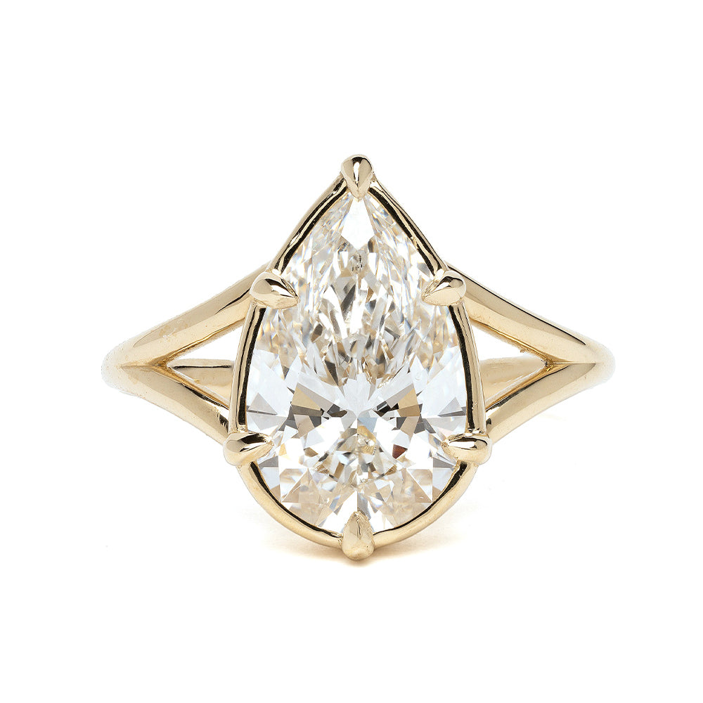 Marlow by SK-R109-LGD-PB-3.05 gold unique engagement ring with a cushion-cut diamond and open setting