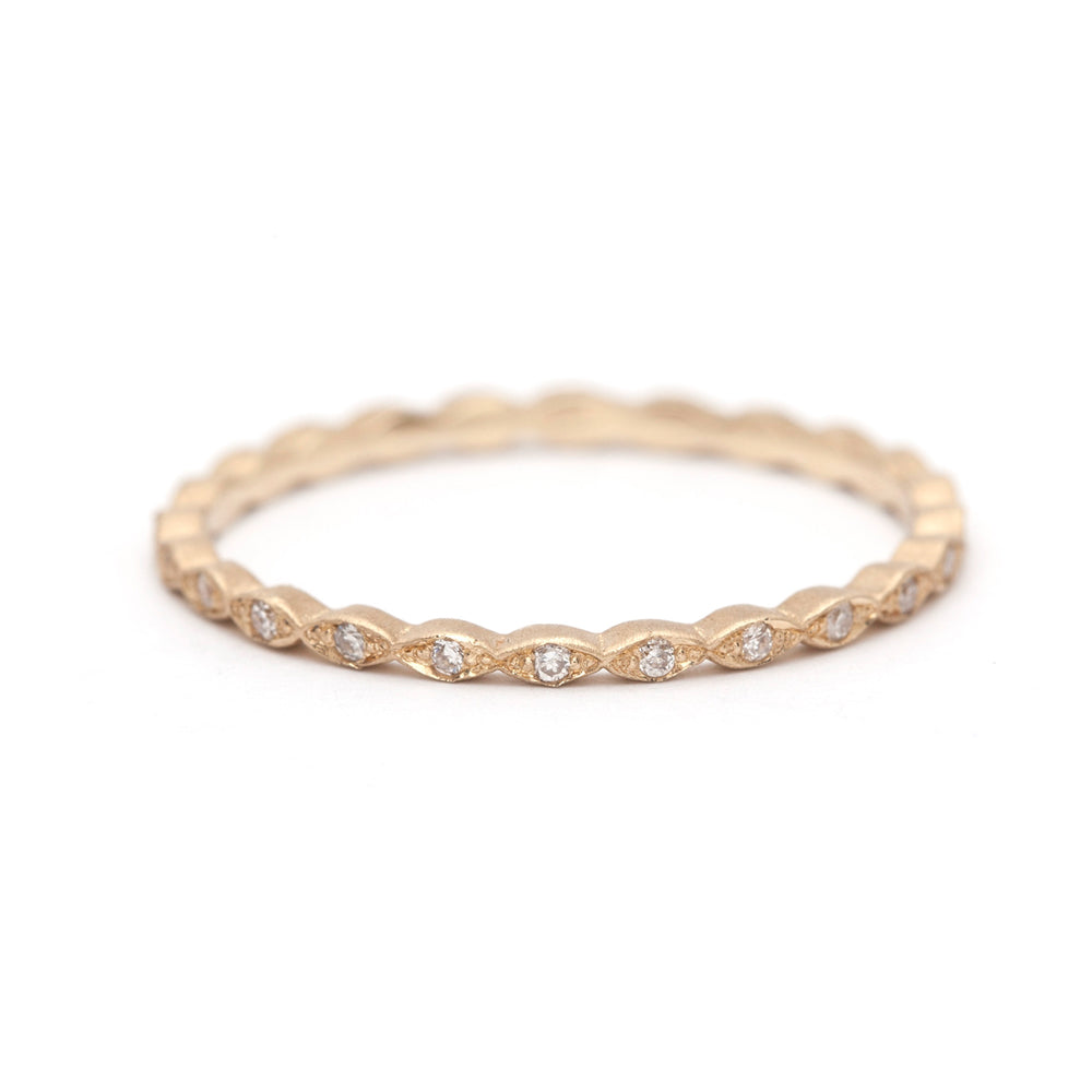 Petite Marquise by AL-R11-P band in 14K yellow gold with marquise-cut diamonds and shiny finish