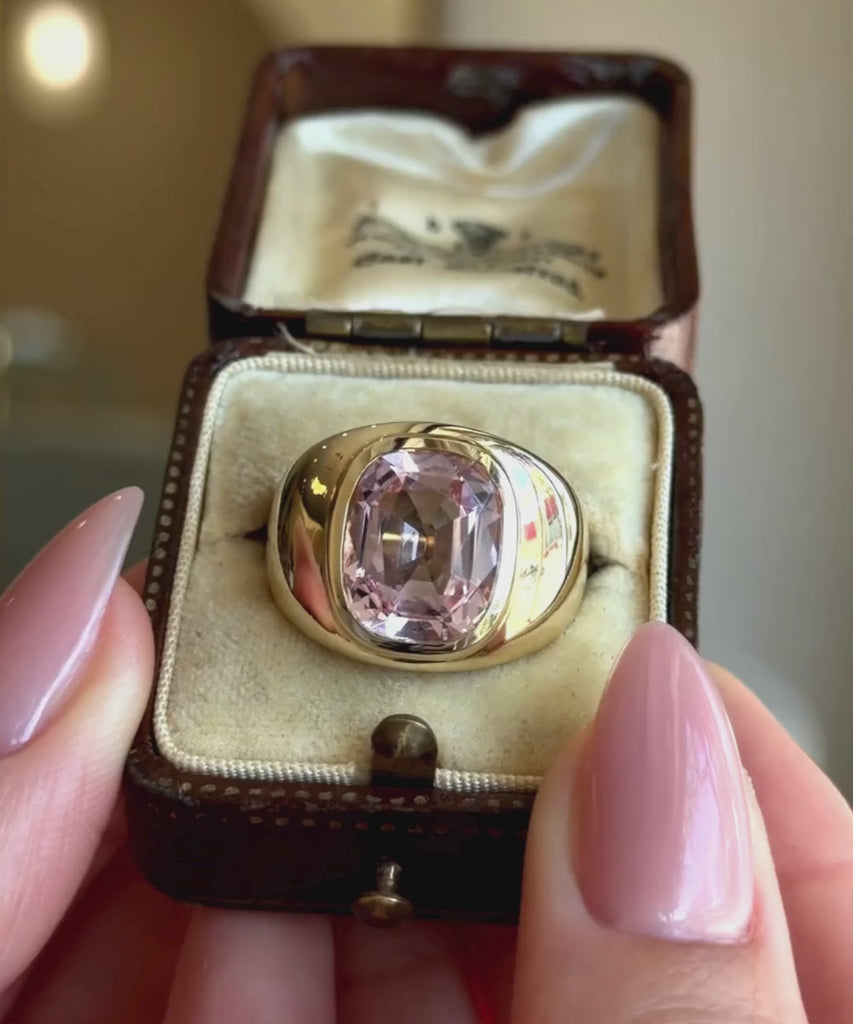 Morganite and gold ring