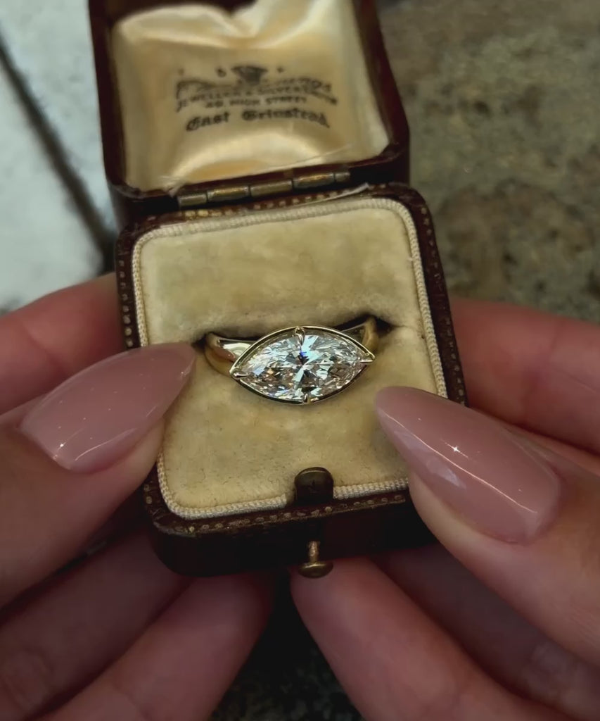 Chloe East West Marquise Diamond Unique Engagement Rings