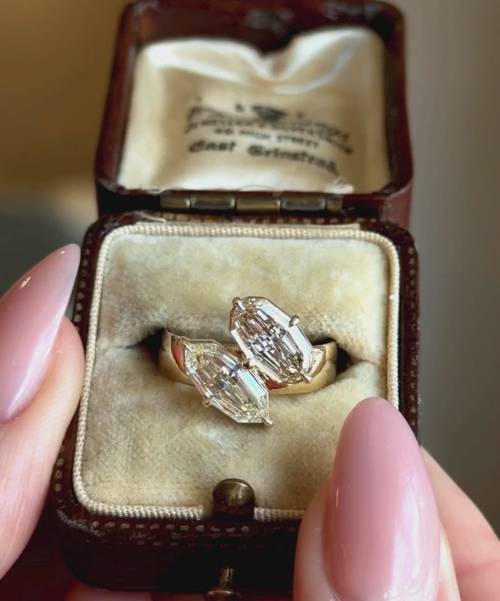 Double Diamond Asymmetric Unique Engagement Rings