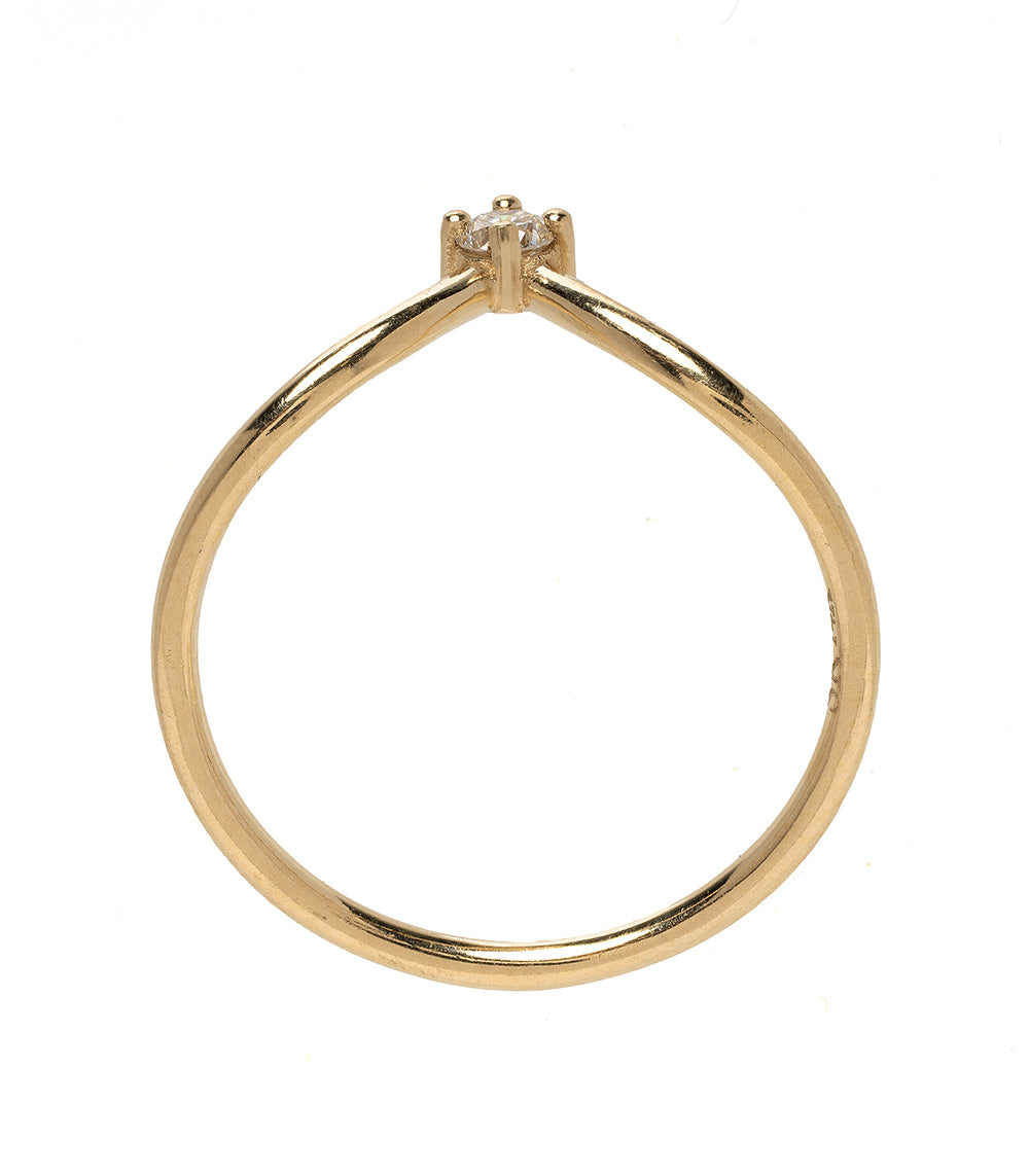 Spire Tiara AL-R16-RP ring in 14K yellow gold with shiny finish and a sparkling center stone