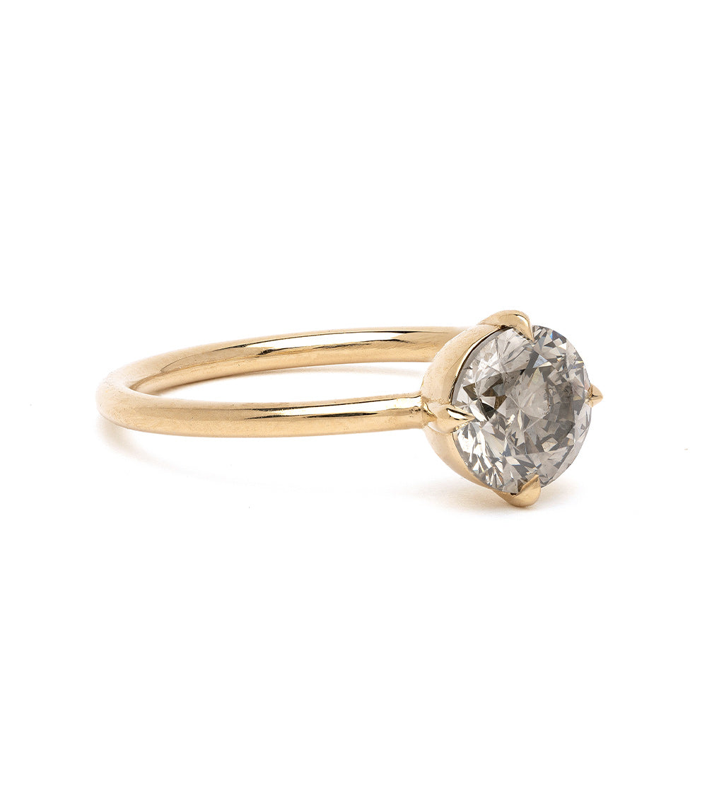 Kate SK-R31-SP-RB-1.30 gold engagement ring with round white diamond solitaire setting, understated.
