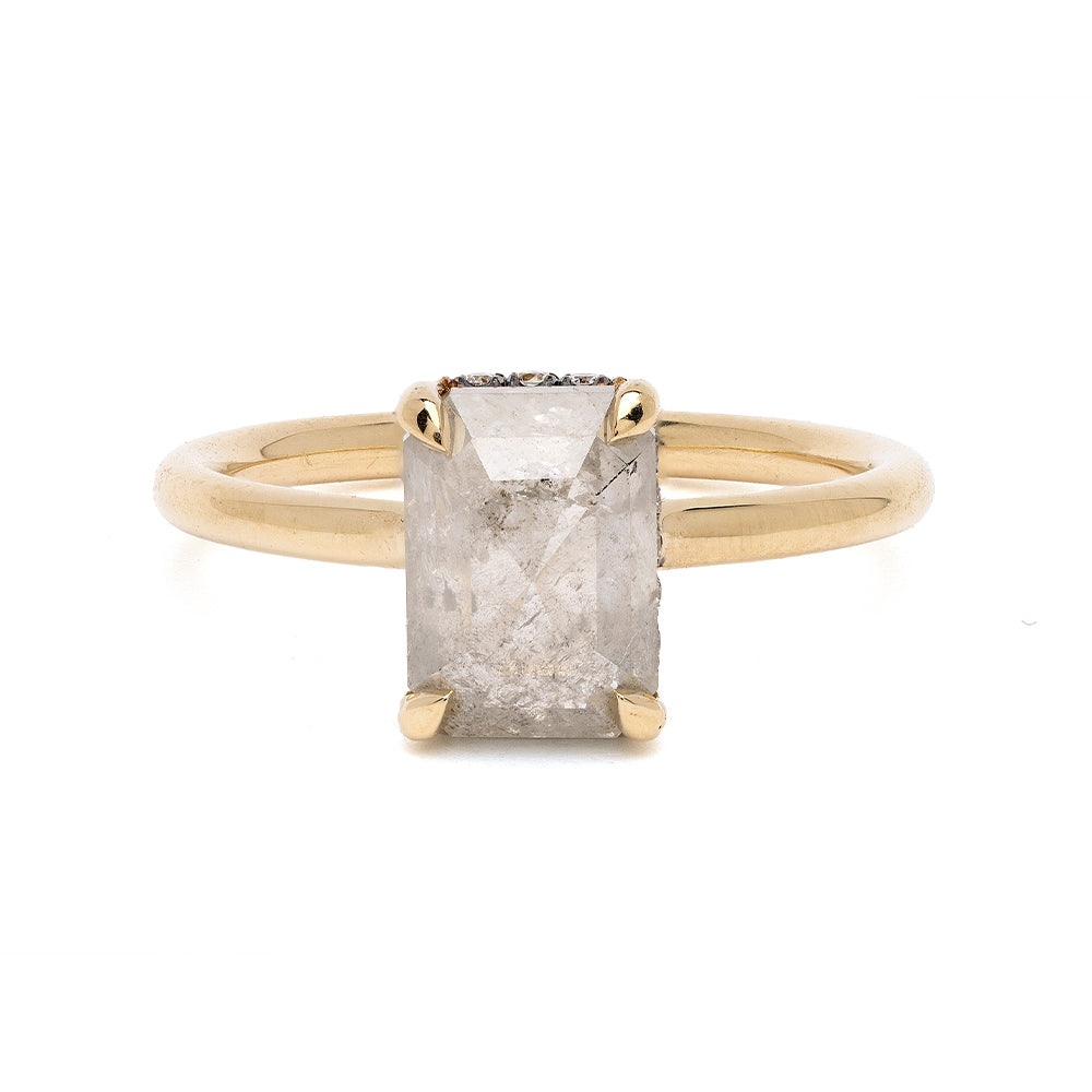 Billie by SK-R94-NS-SP-RecRC-2.36 gold engagement ring with a rectangular clear stone setting